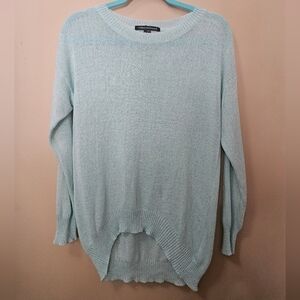 Foreign Exchange Knit Sweater Women's Size M/L Aqua Blue Light lagenlook